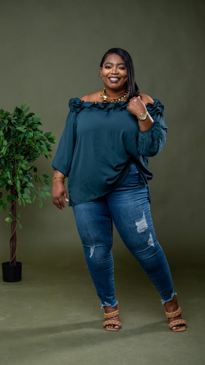 Effortlessly Yours Top || Deep Teal Green