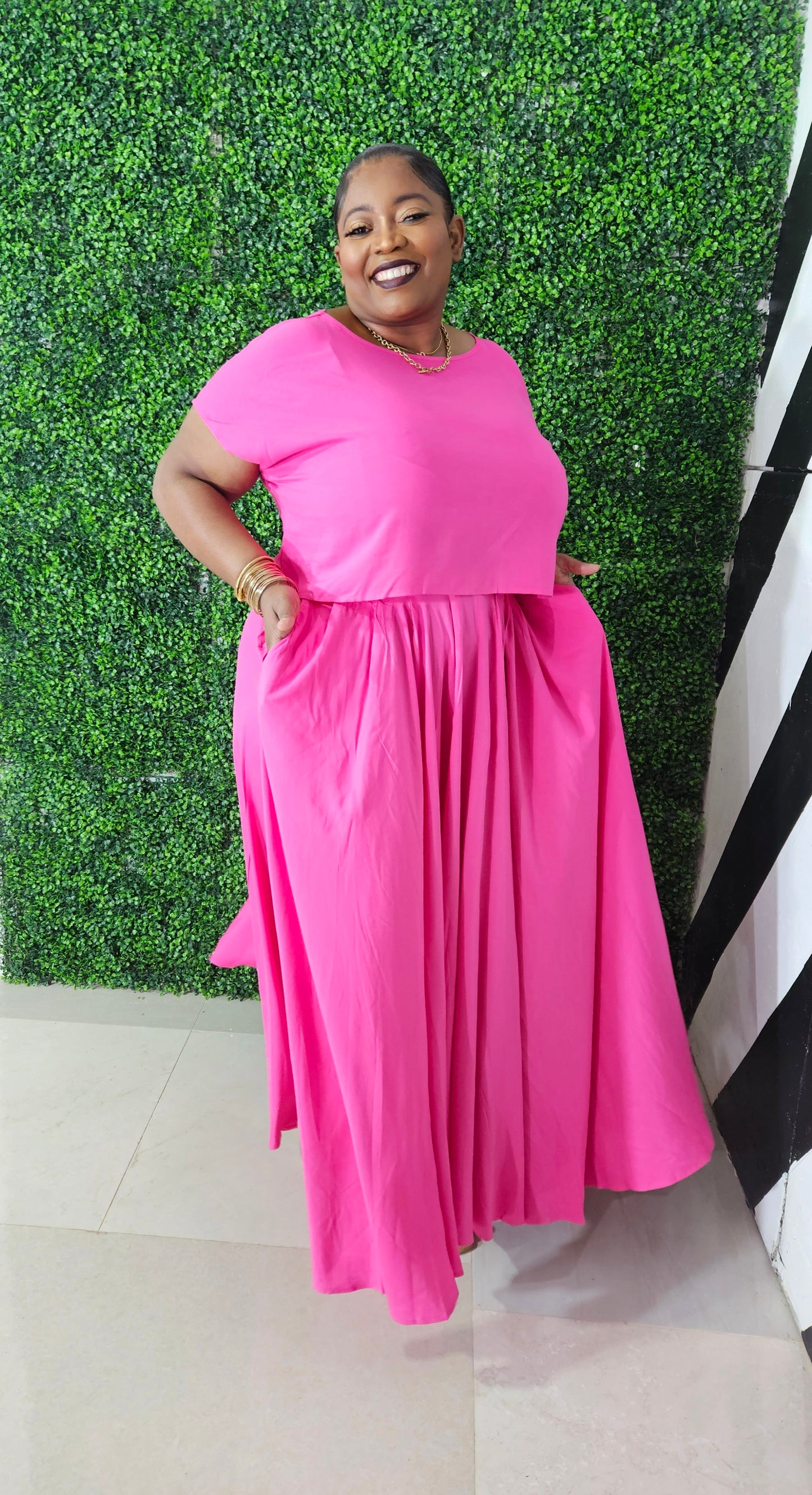 Emika Skirt Set || Pink