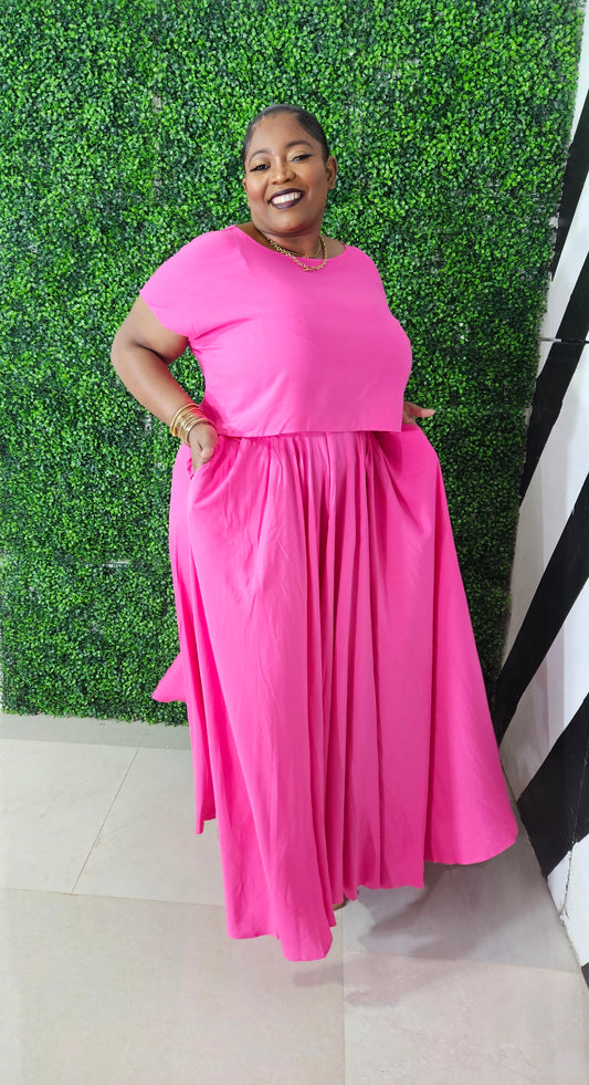 Emika Skirt Set || Pink