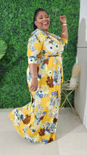 Load image into Gallery viewer, Floral Wrap Maxi Dress || Mustard
