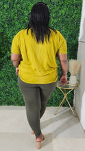 Load image into Gallery viewer, Interlock crepe top || Olive Mustard
