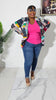 Abstract Multi-color Open Blazer