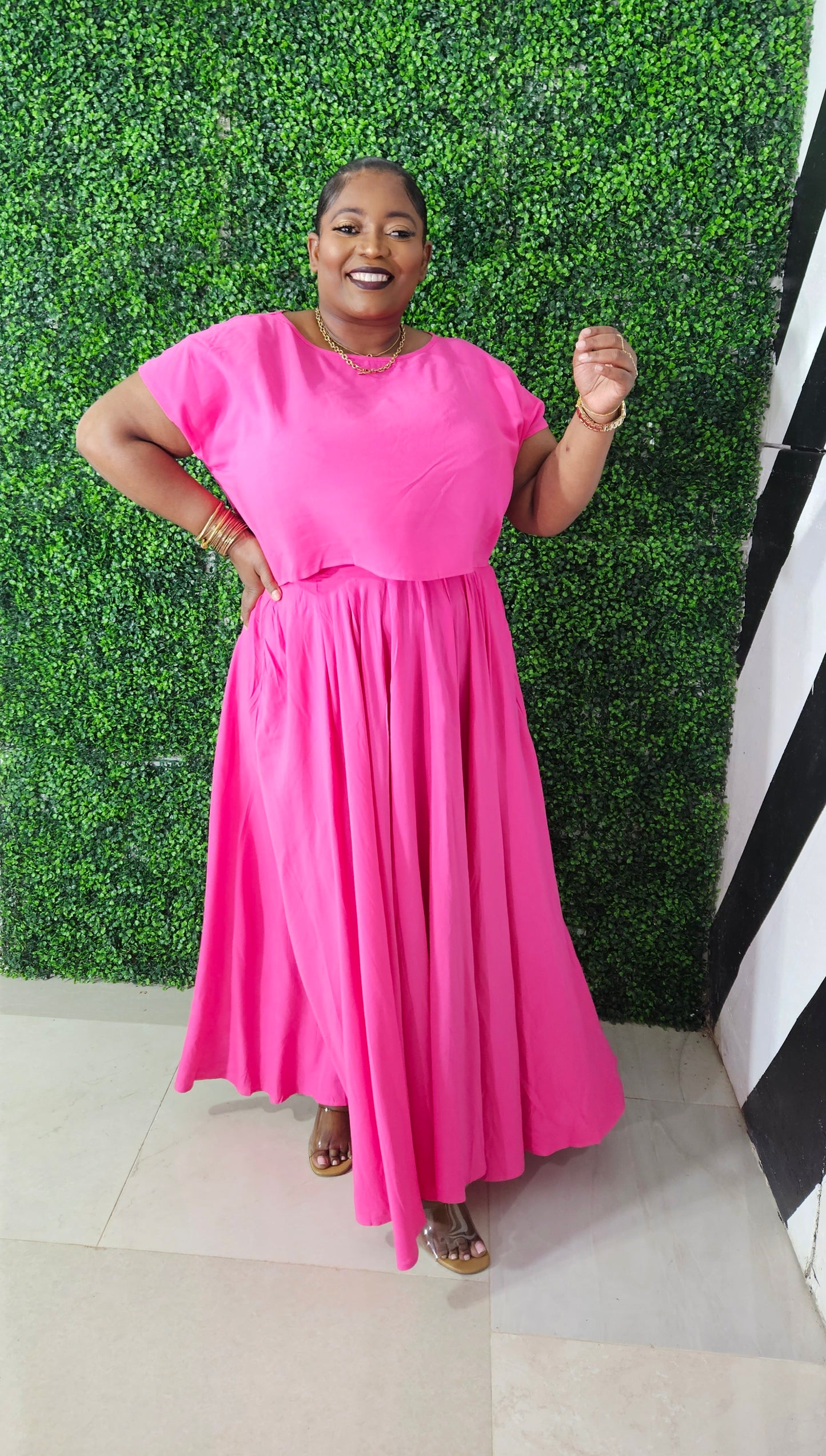 Emika Skirt Set || Pink