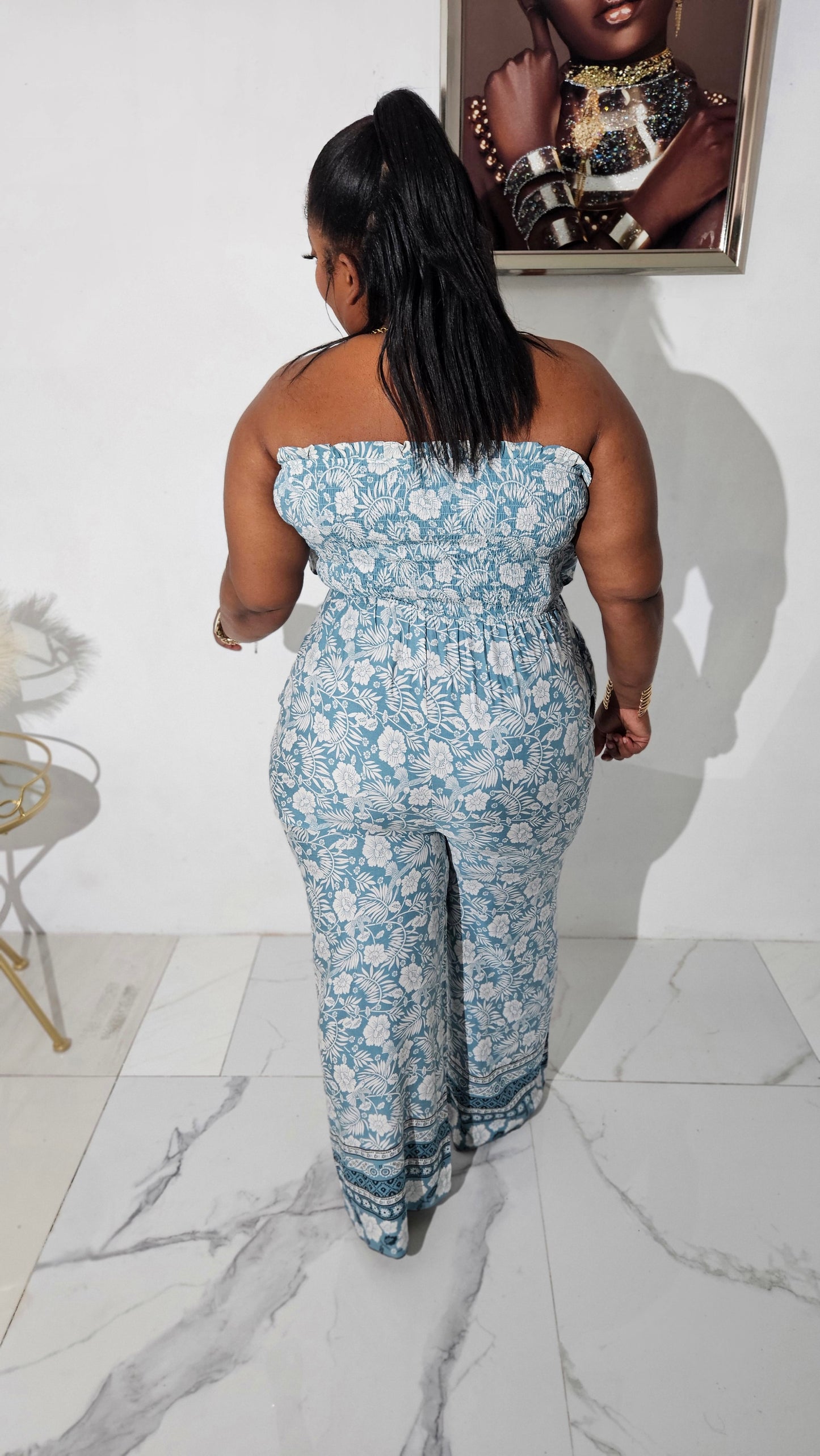 Island Vibes Jumpsuit || Teal