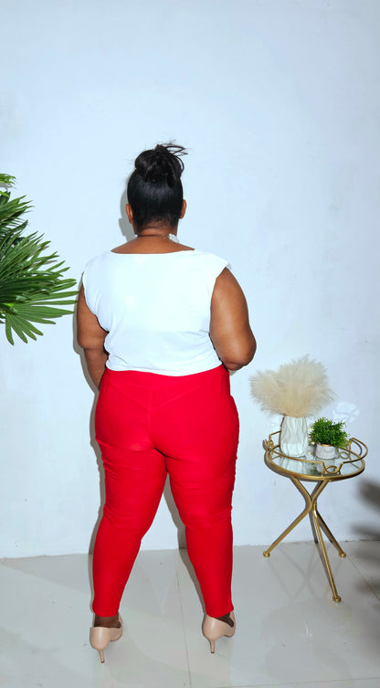Sculpt Scuba Pants || Red
