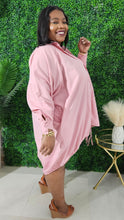 Load image into Gallery viewer, Oversized Jolly Shirt Dress || Dusty Pink

