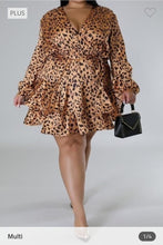 Load image into Gallery viewer, Layered Animal Print A-Line Dress

