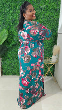 Load image into Gallery viewer, Floral Wrap Maxi Dress || Teal
