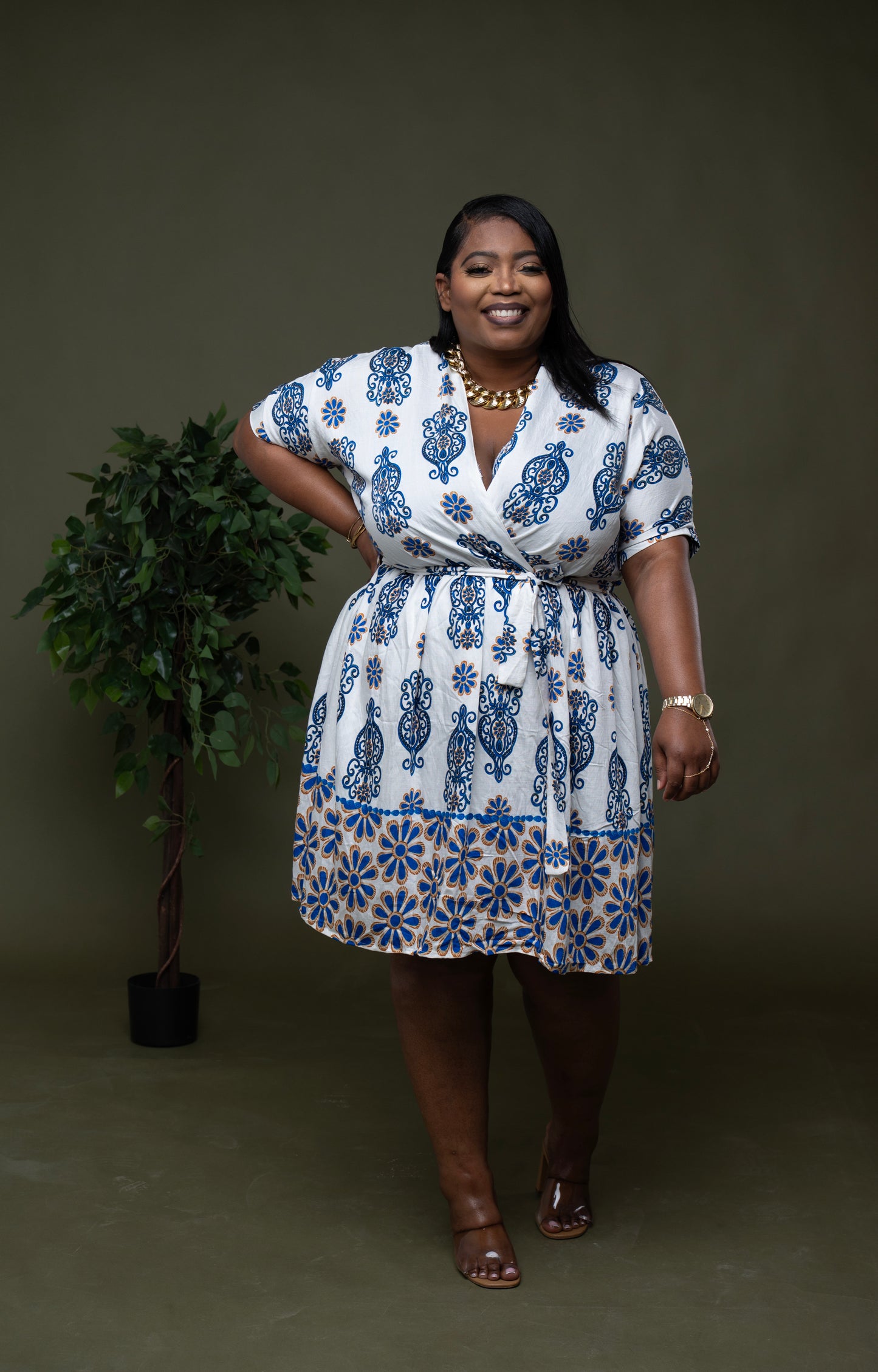 Santorini Stroll Dress || Blue