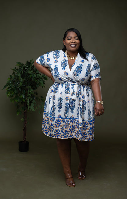 Santorini Stroll Dress || Blue