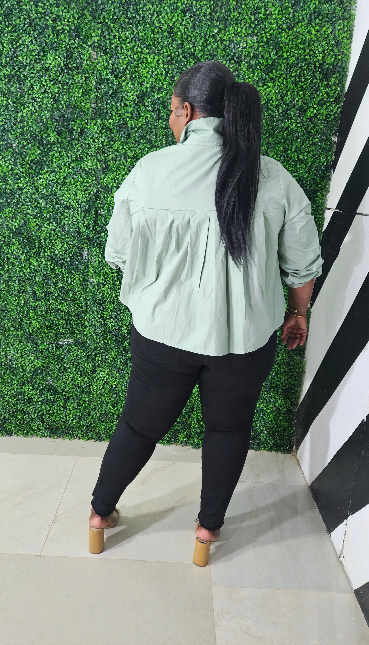 The Sandstone Luxe Shirt || Sage