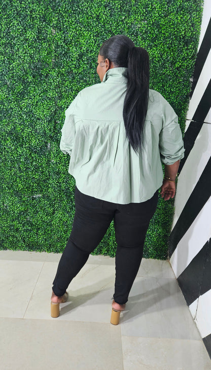 The Sandstone Luxe Shirt || Sage