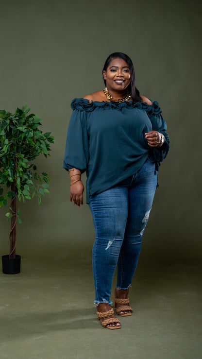 Effortlessly Yours Top || Deep Teal Green
