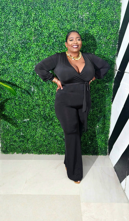 Wrap Game Strong Jumpsuit|| Black