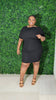 Kemi Dolman Sleeve Dress || Black