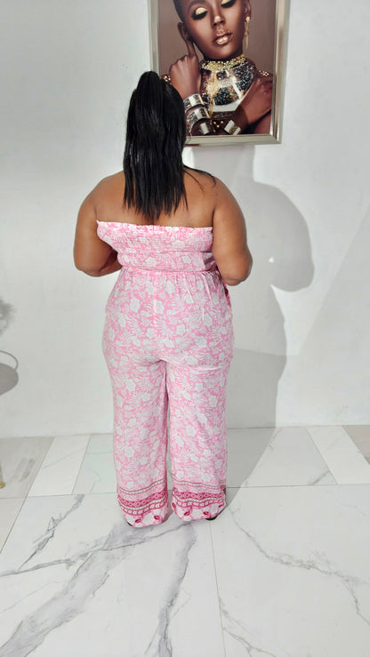 Island Vibes Jumpsuit || Pink