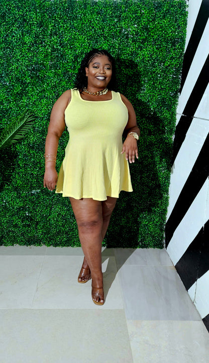 Tangerine Tease Mini Dress || Yellow