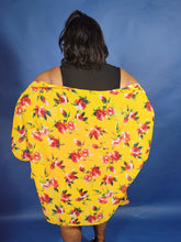 Load image into Gallery viewer, Chiffon Elbow Sleeve Kimono Duster | Yellow Floral
