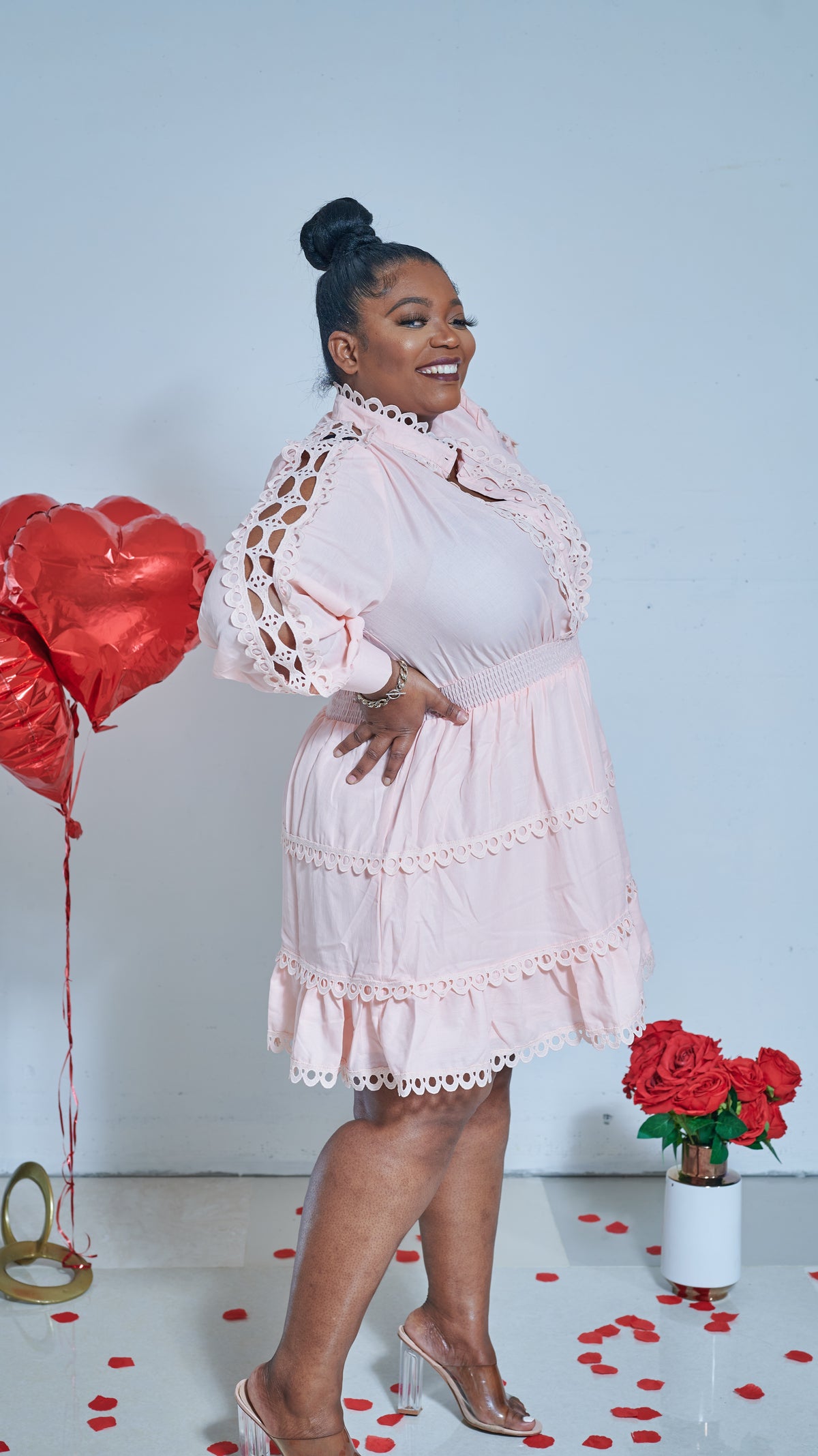 Briny Eyelet Dress || Peachy Pink