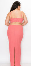 Load image into Gallery viewer, Ribbon Cut-Out Maxi Back Slit Dress ||  Rose
