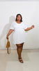 Mamee Flare Mini Dress || Off White